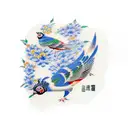 Taiwanese blue magpie  tattoo design idea