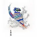 Taiwanese blue magpie  tattoo design idea