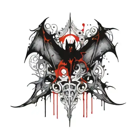 Design a bat with an exposed skeleton, with its ribcage open to reveal a heart inside. The heart should have organic, an tattoo design idea