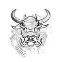 Angry bull tattoo design idea