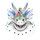 cute dinosaur wearing sombrero tattoo design idea