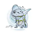 cute dinosaur wearing sombrero tattoo design idea