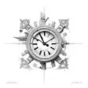roman numeral clock tattoo design idea