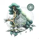 nepali tattoo containing forest tattoo design idea