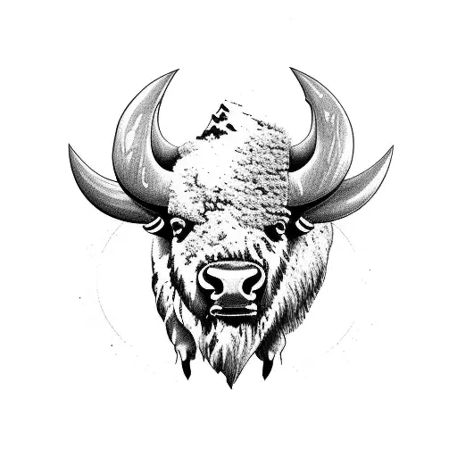 bison, tetons, ocean, trout tattoo design idea