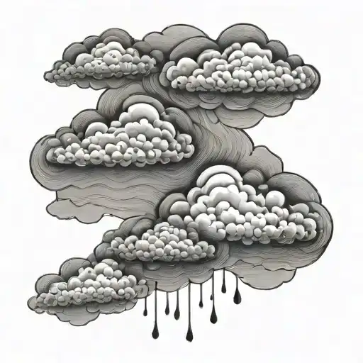 cloud, outline, simple, small, beautiful, new age tattoo design idea
