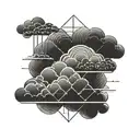 cloud, outline, simple, small, beautiful, new age tattoo design idea