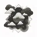 cloud, outline, simple, small, beautiful, new age tattoo design idea