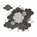 cloud, outline, simple, small, beautiful, new age tattoo design idea