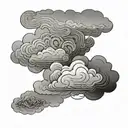 cloud, outline, simple, small, beautiful, new age tattoo design idea
