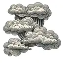 cloud, outline, simple, small, beautiful, new age tattoo design idea