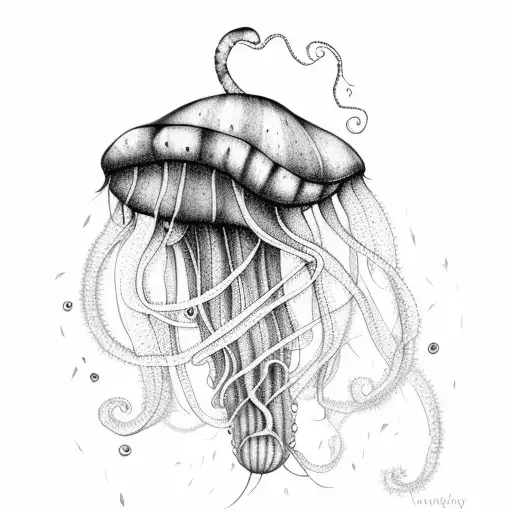sexy woman Rasta jellyfish  tattoo design idea