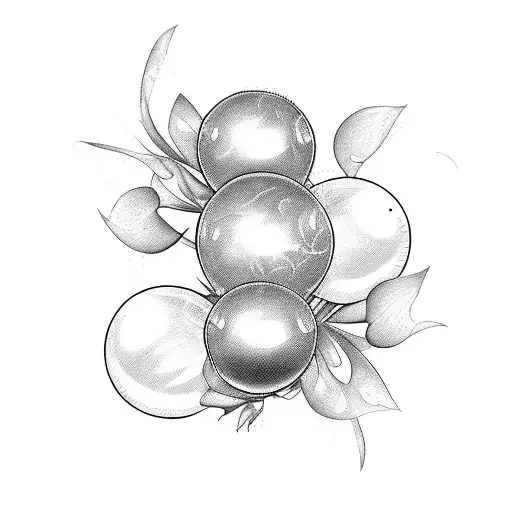 tulips, butterflies, pearls tattoo design idea