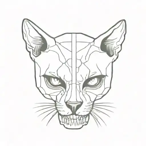 cat skull tattoo design idea