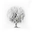 olive tree with 3 birds tattoo design idea