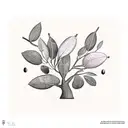 olive tree with 3 birds tattoo design idea