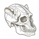 rat skull with 25 on it tattoo design idea