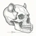 rat skull with 25 on it tattoo design idea