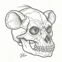 rat skull with 25 on it tattoo design idea