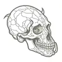 rat skull with 25 on it tattoo design idea