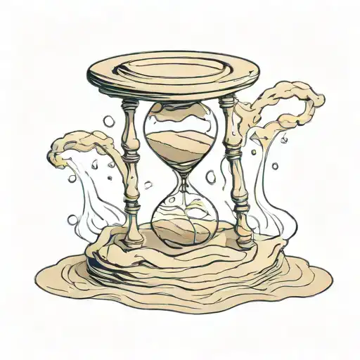 sand clock melting tattoo design idea