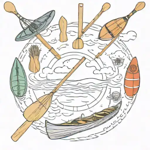canoe paddles tattoo design idea