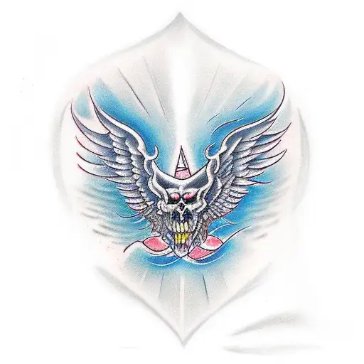 One angel wing on the left side of back and one devil wing on the right side tattoo design idea