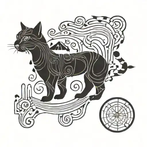 Create a tattoo that reminds you of the map of Iceland I like felines, business and I'm thoughtful tattoo design idea