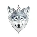 wolf with crown tattoo design idea