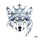 wolf with crown tattoo design idea