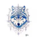 wolf with crown tattoo design idea