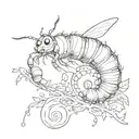 caterpillar metamorphosis tattoo design idea