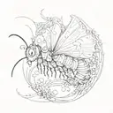 caterpillar metamorphosis tattoo design idea