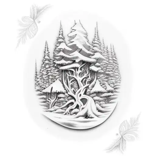 Realism "Forest" Tattoo Idea BlackInk AI