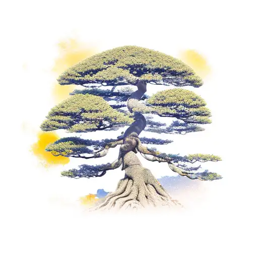 golden bonsai tree  tattoo design idea