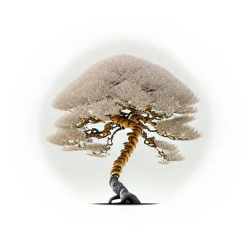 golden bonsai tree  tattoo design idea