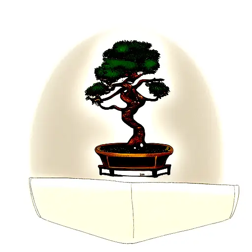 golden bonsai tree  tattoo design idea