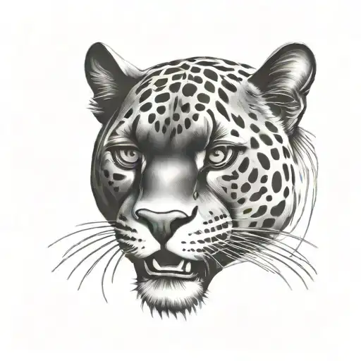 panther head tattoo design idea