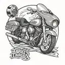 simple harley motorcycle tattoo design idea