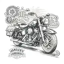 simple harley motorcycle tattoo design idea