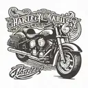 simple harley motorcycle tattoo design idea