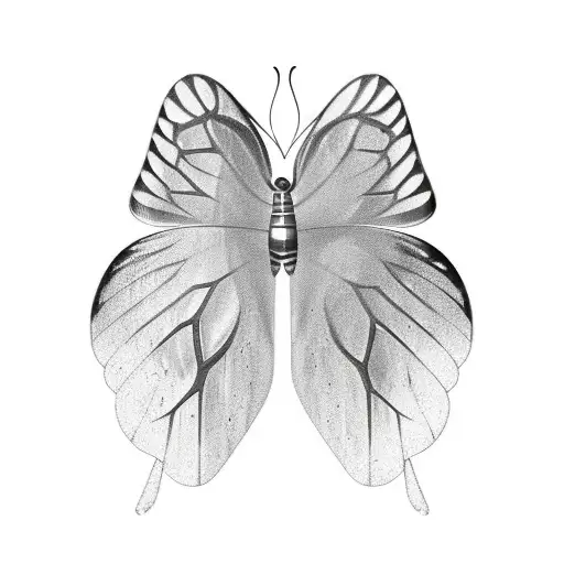 butterfly wings one half is made of crystal tattoo design idea