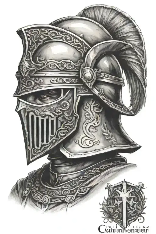 conquistador crusader tattoo design idea