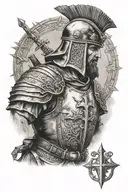 conquistador crusader tattoo design idea