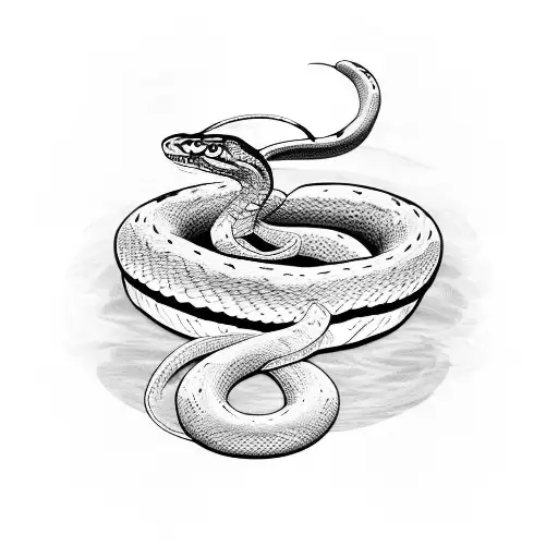 Snake wrapping around 2001 roman numeral format tattoo design idea