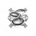 2001 Roman numeral with snake wrapping around it tattoo design idea