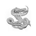 2001 Roman numeral with snake wrapping around it tattoo design idea