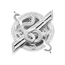 2001 Roman numeral with snake wrapping around it tattoo design idea