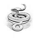 Snake wrapping around 2001 roman numeral format tattoo design idea