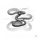 Snake wrapping around 2001 roman numeral format tattoo design idea
